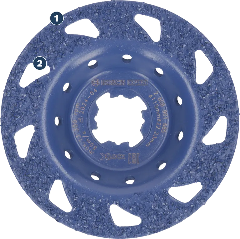 Bosch Expert hårdmetallslipskiva för avverkning av material.