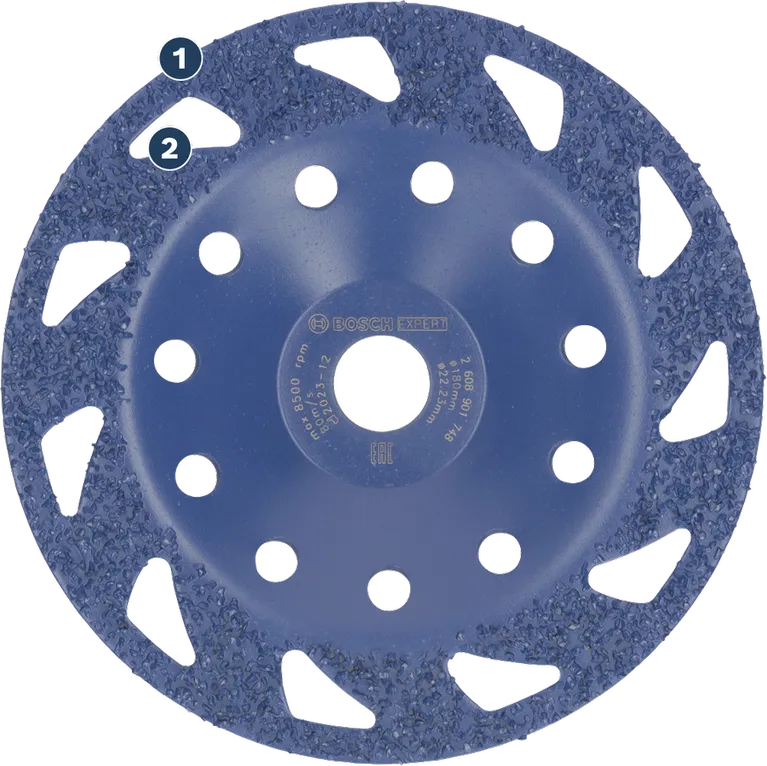 Bosch carbide grinding disc for rapid material removal.