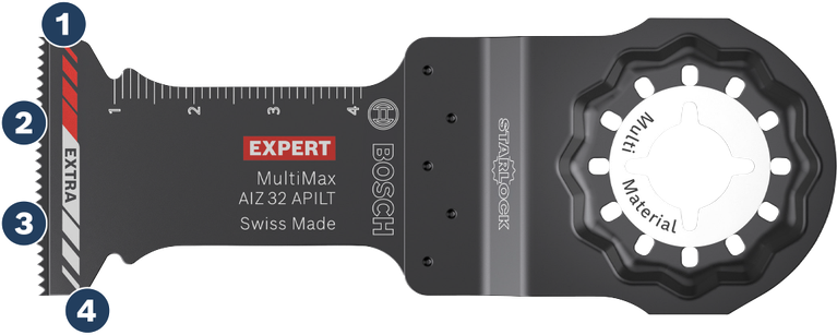 Bosch Експерт МултиМакс АИЗ 32 АПИЛТ Старлок сечиво од више материјала.