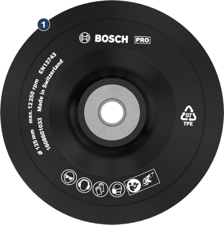 وسادة دعم لصنفرة الزاوية Bosch PRO مقاس 125 مم.