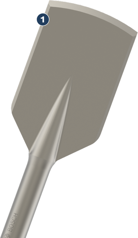 Scalpello per asfalto Bosch PRO HEX 28, tagliente da 125 mm.