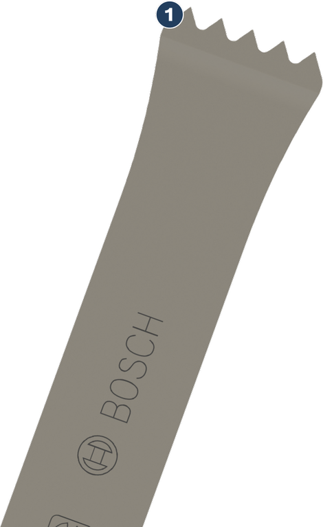 Bosch PRO SDS max-4C steel mortar chisel with serrated edge.