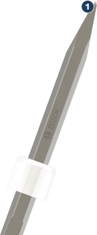 Cinzel Bosch SDS Plus com anel antivibração.