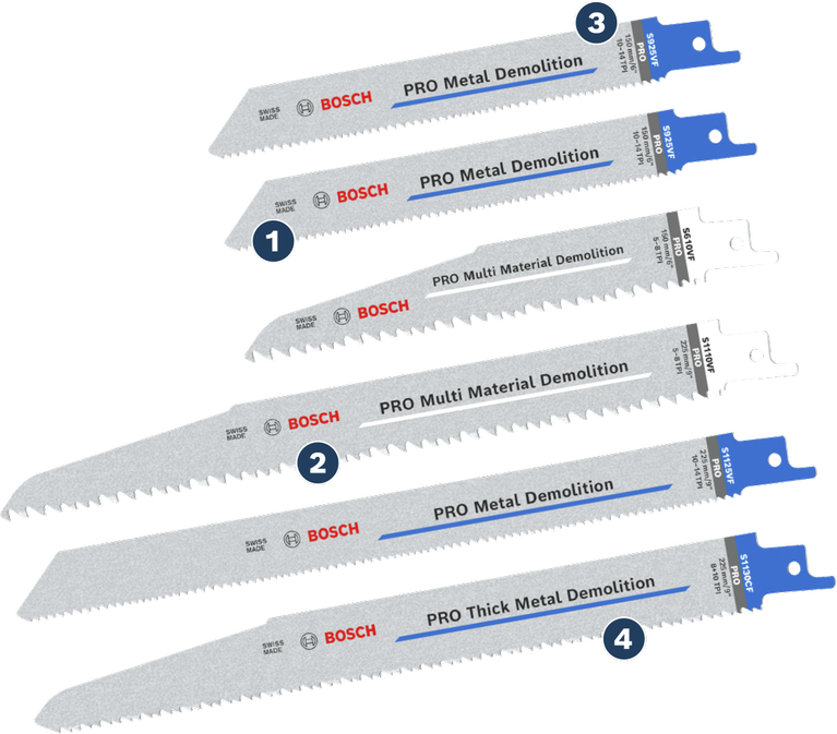 Bosch PRO сет сечива за рушење, 6 делова, за метал и вишенаменске материјале.