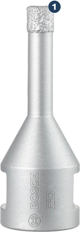Punta diamantata Bosch per piastrelle per forature precise.