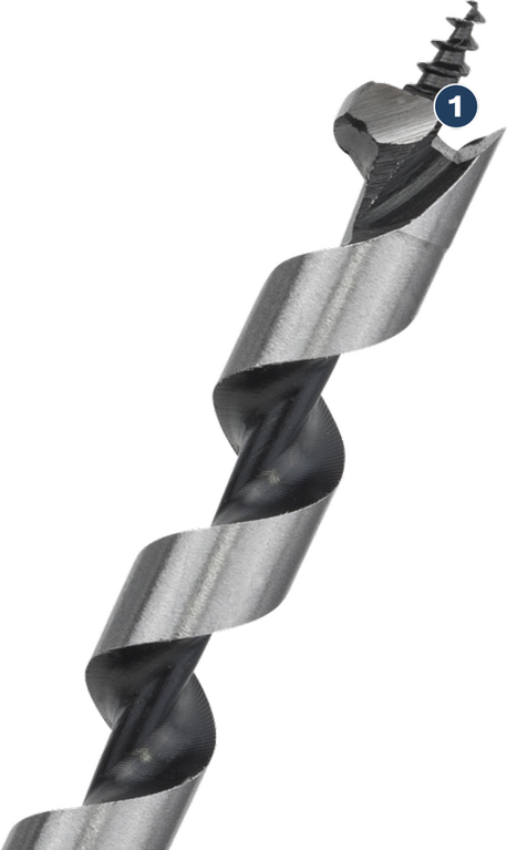 Τρυπάνι ξύλου Bosch με σπείρωμα.