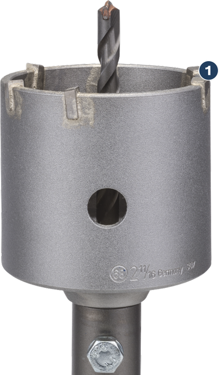 Sega a tazza Bosch con punta pilota per muratura.