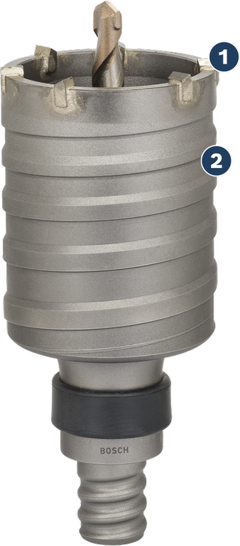 Bosch carbide-tipped core cutter drill bit.