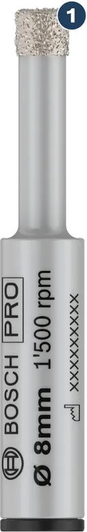 Διαμαντένιο τρυπάνι πλακιδίων Bosch 8 mm για ακριβές τρύπημα.