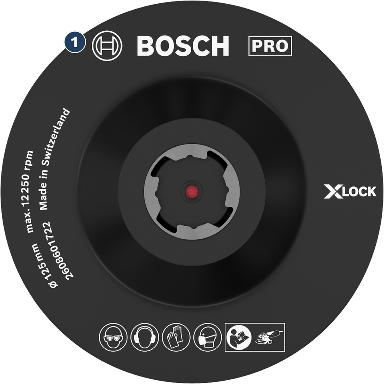 Bosch X-LOCK 125mm grinding disc for angle grinders.