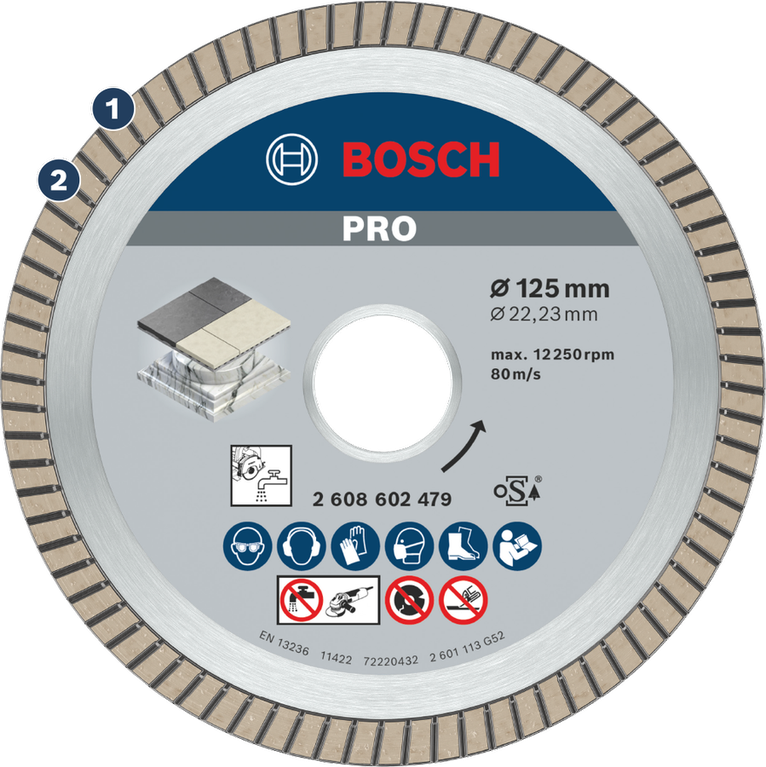 Διαμαντόδισκος κοπής Bosch Pro για πλακάκια και πέτρα.