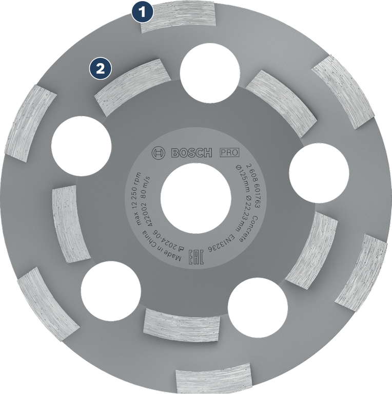 Bosch PRO Abrasive Grinding Head, 125 mm for concrete.