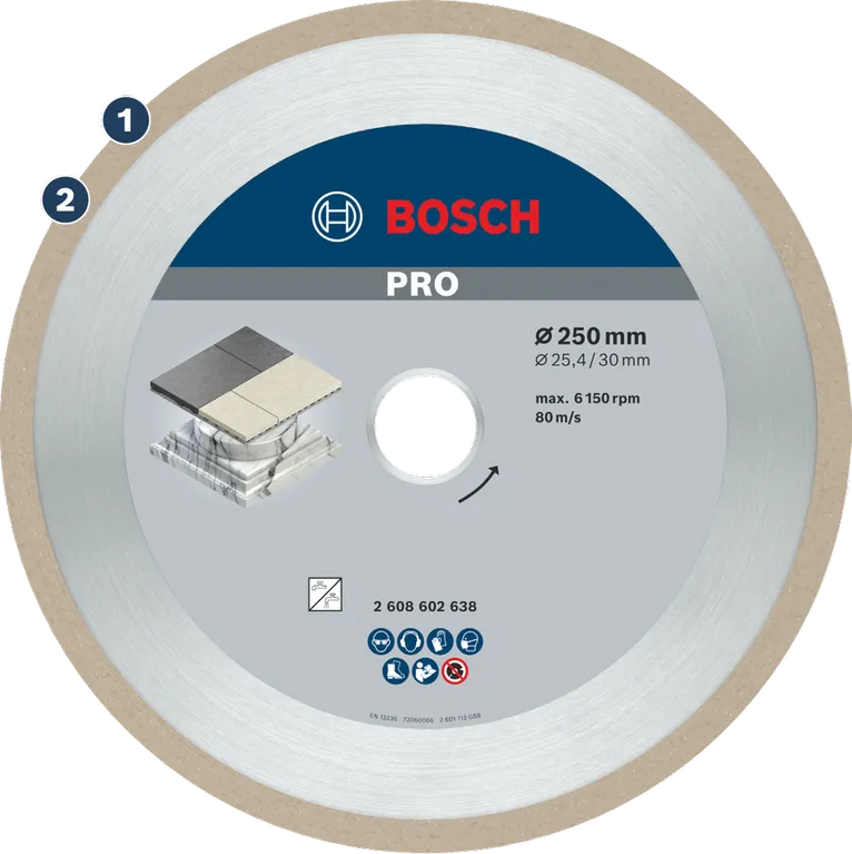 Διαμαντόδισκος κοπής Bosch PRO για πλακάκια και πέτρα.