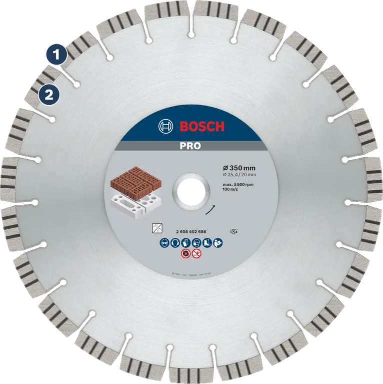 Διαμαντόδισκος κοπής Bosch Pro για τούβλα και σκυρόδεμα.