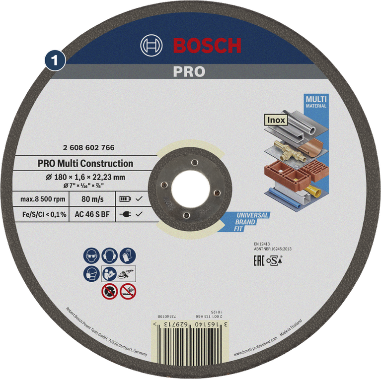 Bosch PRO Multi Construction cutting disc for multi material.