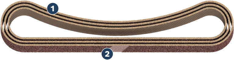 Bosch sanding belt with reinforced joint for durability.