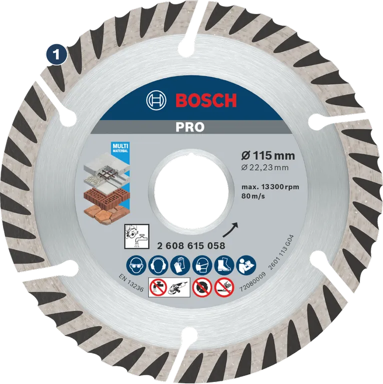 Bosch 115mm multi material diamond cutting disc.