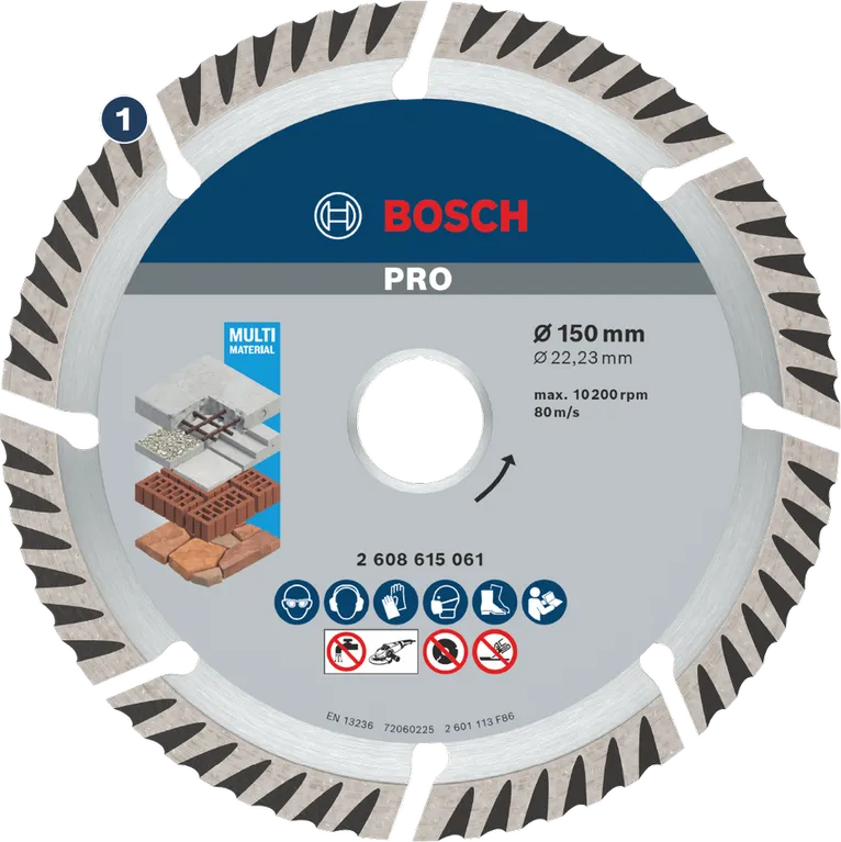 قرص القطع الماسي متعدد المواد Bosch Pro مقاس 150 مم.