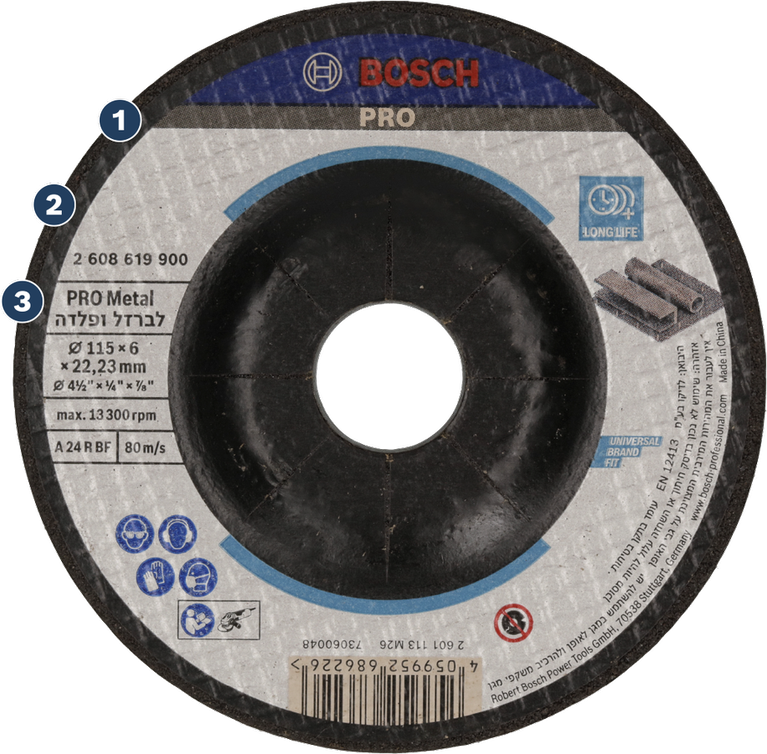 דיסק חיתוך Bosch PRO Metal לשימוש לאורך זמן.