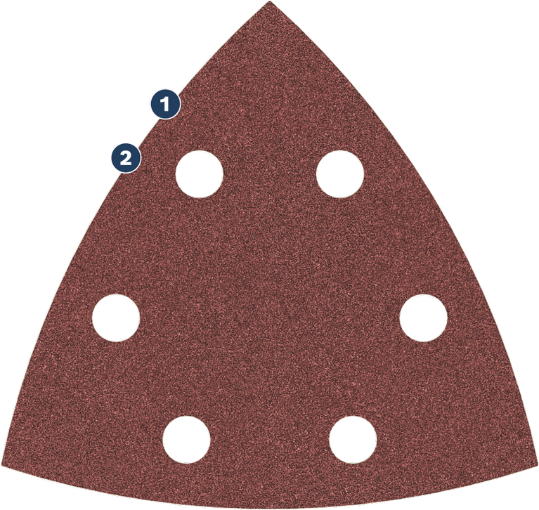 Bosch sanding sheet for multi-tool with dust extraction holes.