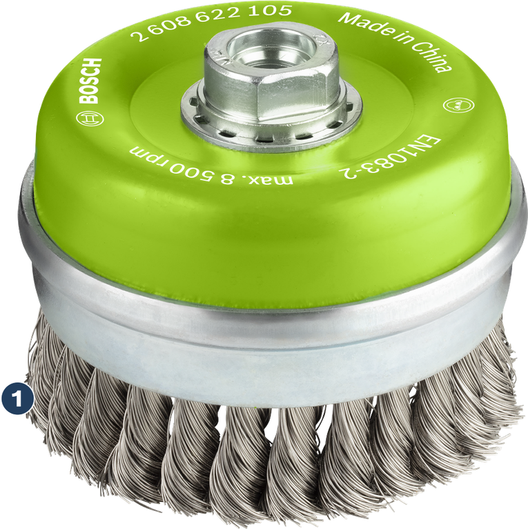 Bosch PRO Stainless Steel heavy cup brush 100mm.
