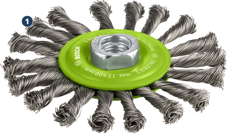 Ruota a filo spesso in acciaio inox Bosch PRO, 115 mm.