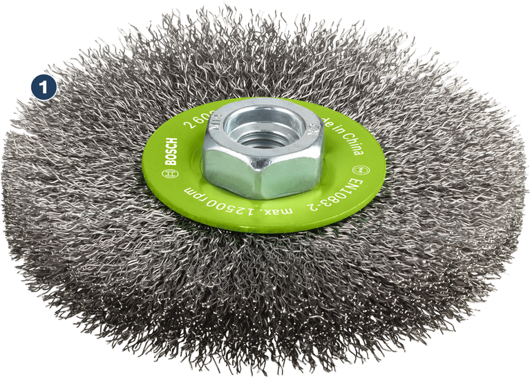 Brosse métallique Bosch PRO en acier inoxydable 115 mm.