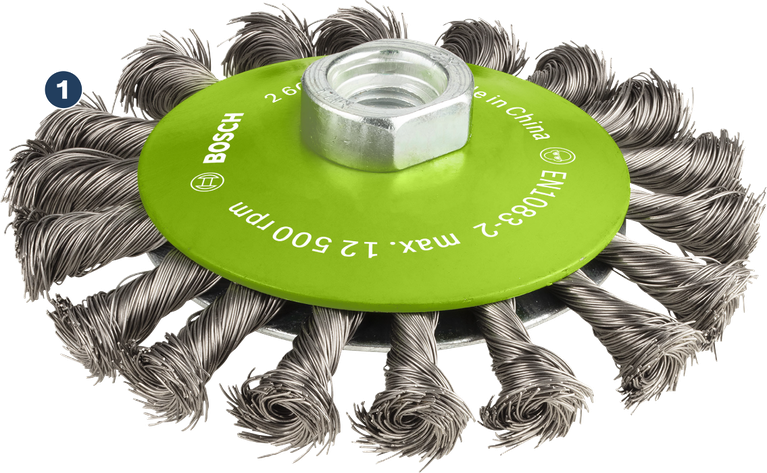 Bosch PRO Stainless Steel heavy bevel brush, 115 mm.