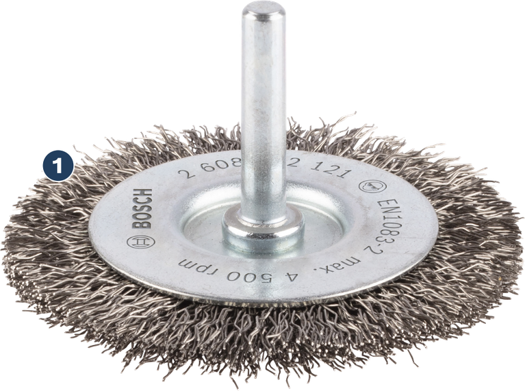 Bosch stålbørste til rengøring af boremaskine og fjernelse af rust.