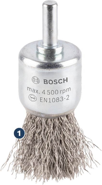 Bosch stålkopbørste til rengøring af metaloverflader.