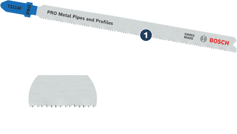 Bosch T321AF tikksae tera metalltorude ja -profiilide jaoks.