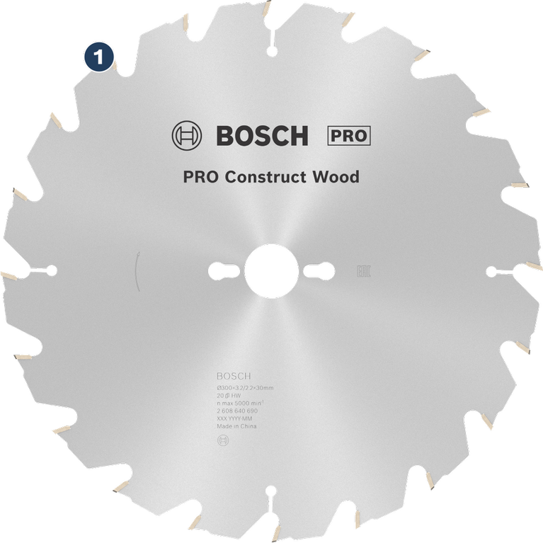 Bosch PRO Construct Wood saw blade for wood cutting.