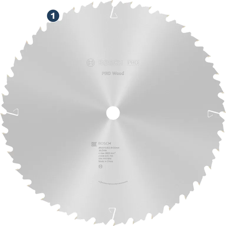 Bosch PRO Wood circular saw blade for precise wood cutting.