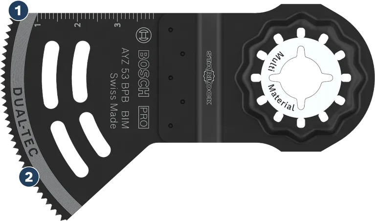 Bosch Starlock Dual-Tec AYZ 53 BPB sågblad för flera material.