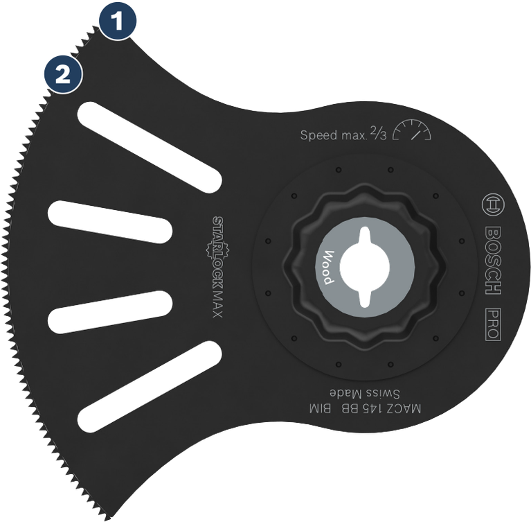 Лезо для мультитулів Bosch PRO MACZ 145 BB по дереву, 100 x 50 мм.