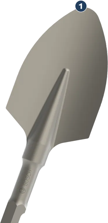 Bosch PRO HEX 30-4C spade chisel rounded, 135 mm edge.
