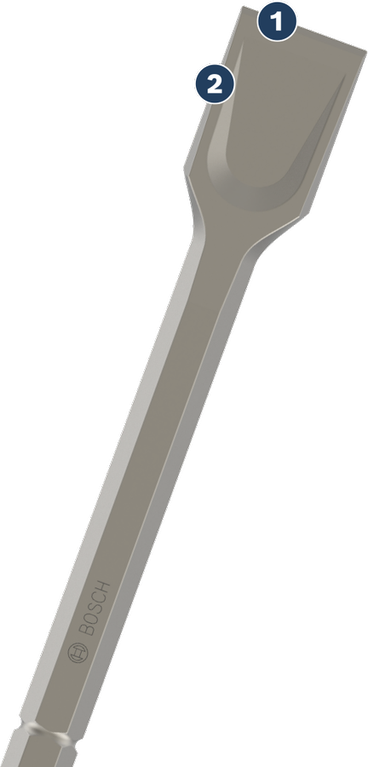 Επίπεδο καλέμι Bosch SDS-plus για εργασίες σκυροδέματος ή τοιχοποιίας.