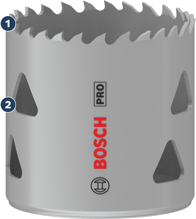 Sega a tazza Bosch PRO con denti affilati.