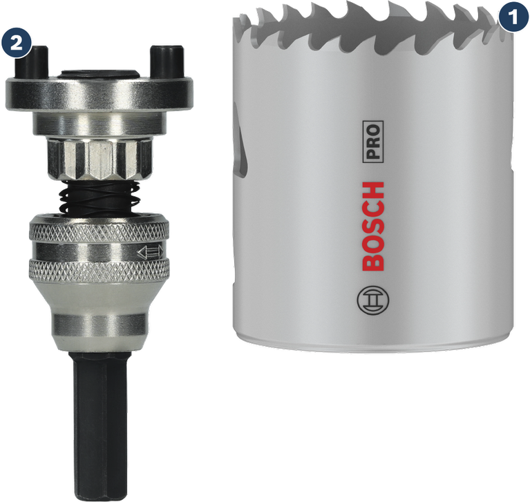 منشار ثقب Bosch PRO مع محول التغيير السريع.