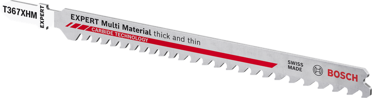 Bosch Expert Multi Material jigsaw blade for thick and thin cuts.