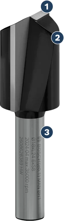 Bosch -fräs för fasning av trä.