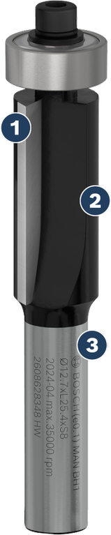 Bosch rakfräs för exakt träbearbetning.