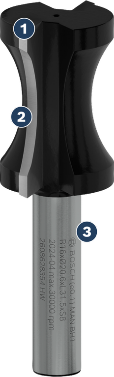 حبة عمود بت التوجيه PRO من Bosch R16 ساق 8 مم.