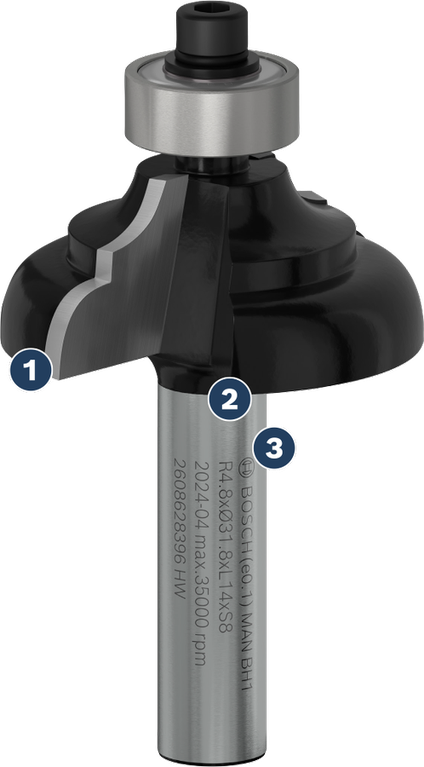 Bosch PRO Router Bit Classical Ogee with 8 mm shank.