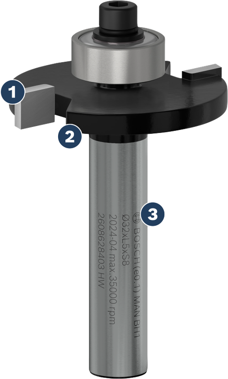 Bosch -fres for presis notskjæring.