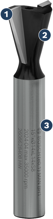 Bosch svanstjärtsfräs för precisionsträbearbetning.