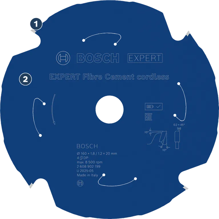 Lama per sega a batteria Bosch Expert Fibre Cement.