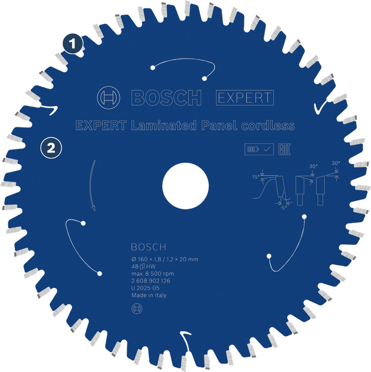 Lama per sega a batteria Bosch Expert Laminated Panel.