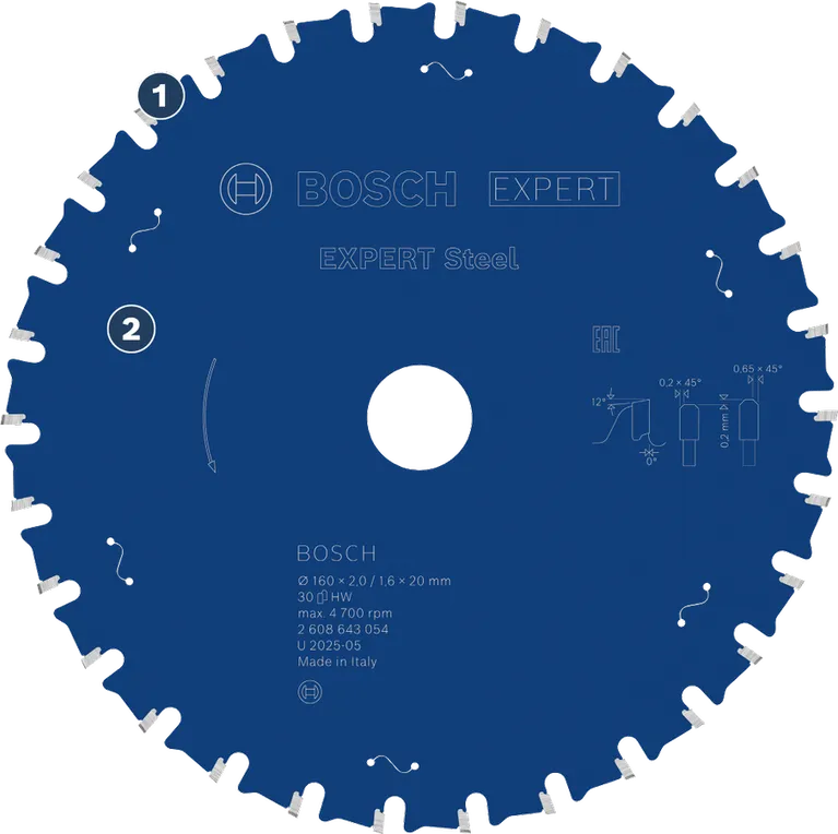 Bosch EXPERT Steel saw blade for cutting metal.