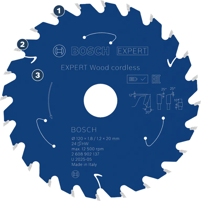 Bosch Expert Wood Akku-Sägeblatt für saubere Schnitte.